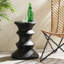 Table d'appoint en béton léger - Conception simple, finition noire, l 15,75 po x P 15,75 po x H 20 po, aucun assemblage requis, détails fabriqués à la main