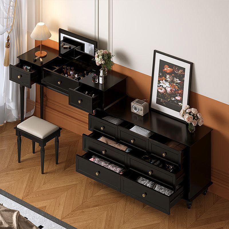 Coiffeuse avec miroir lumineux, 9 tiroirs