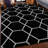 Black & White Geometric Area Rug, Soft Plush Carpet for Living Room Hallway, Festive Holiday Rug for Halloween Christmas, Non-Slip Floor Mat for Home Office, Stylish Hexagon Decor-1455758313