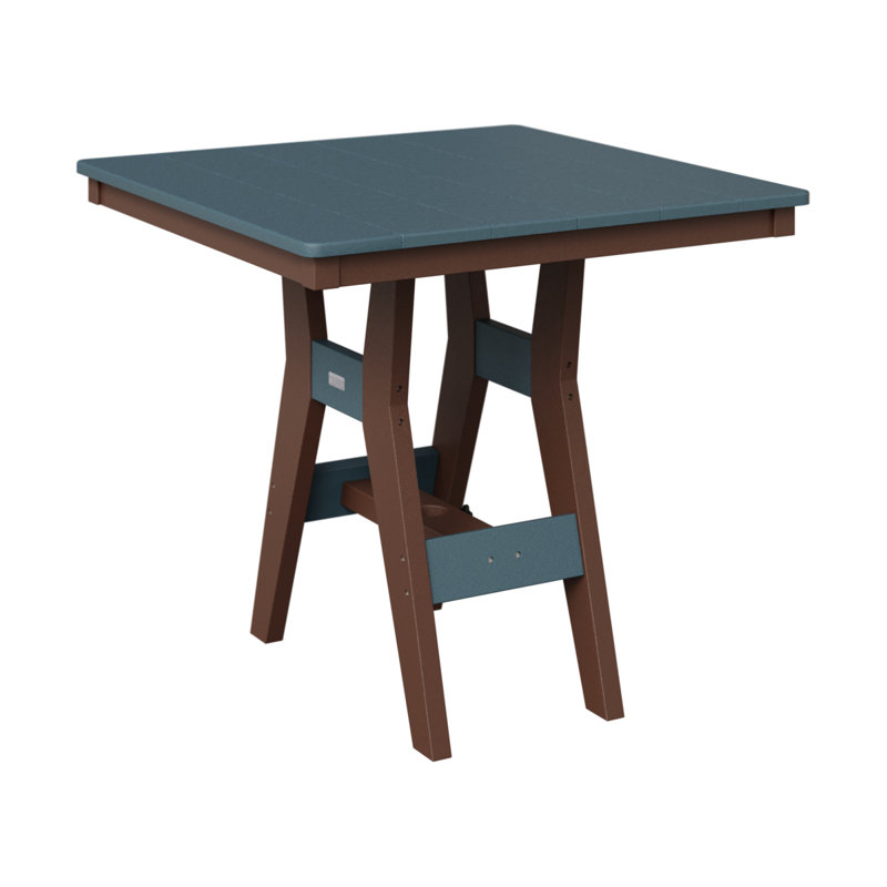 Harbor Outdoor Square Dining Table, Slate, 30.37" H x 33" W x 33" D, Chocolate Brown