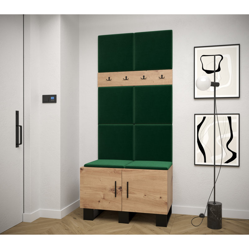 12 Pair Shoe Storage Cabinet, Brown/Green