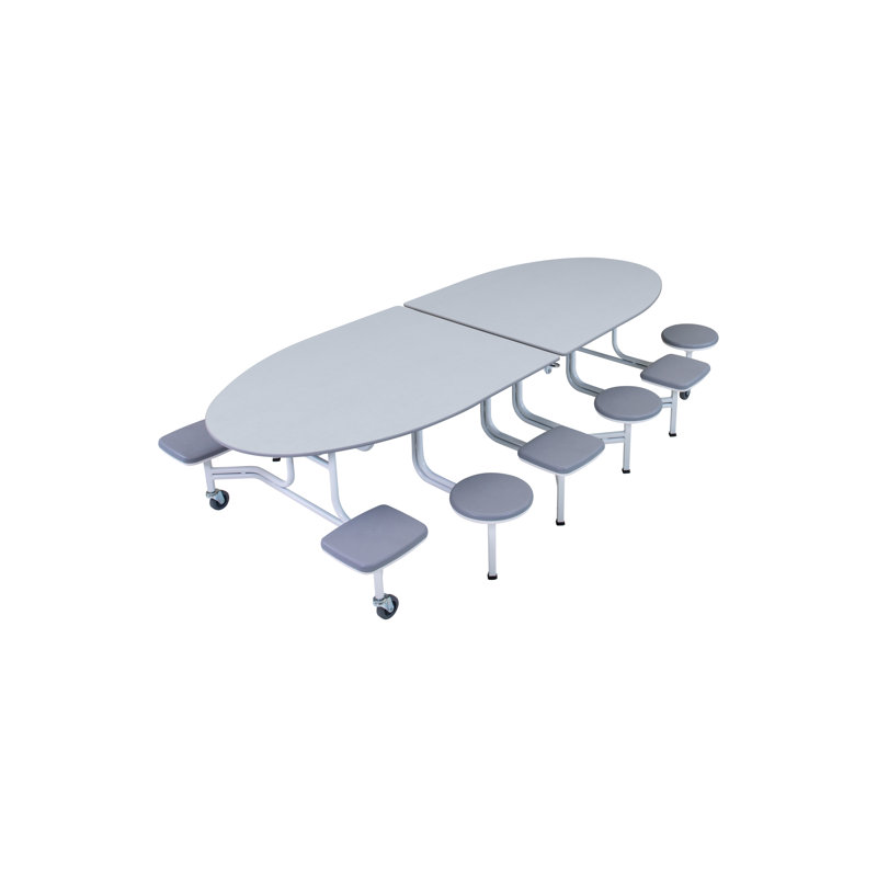 Mobile Stool Table - Elliptical - 12 Stools
