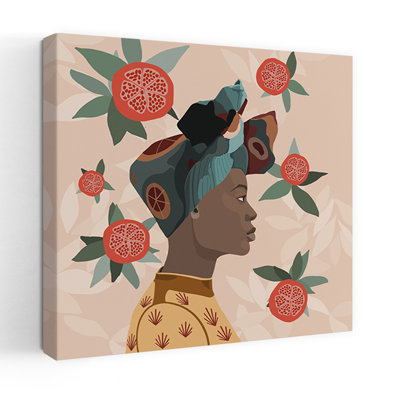 Pomegranate Dreams Abstract Colorful Contemporary Fruit Portrait Wall Art Print