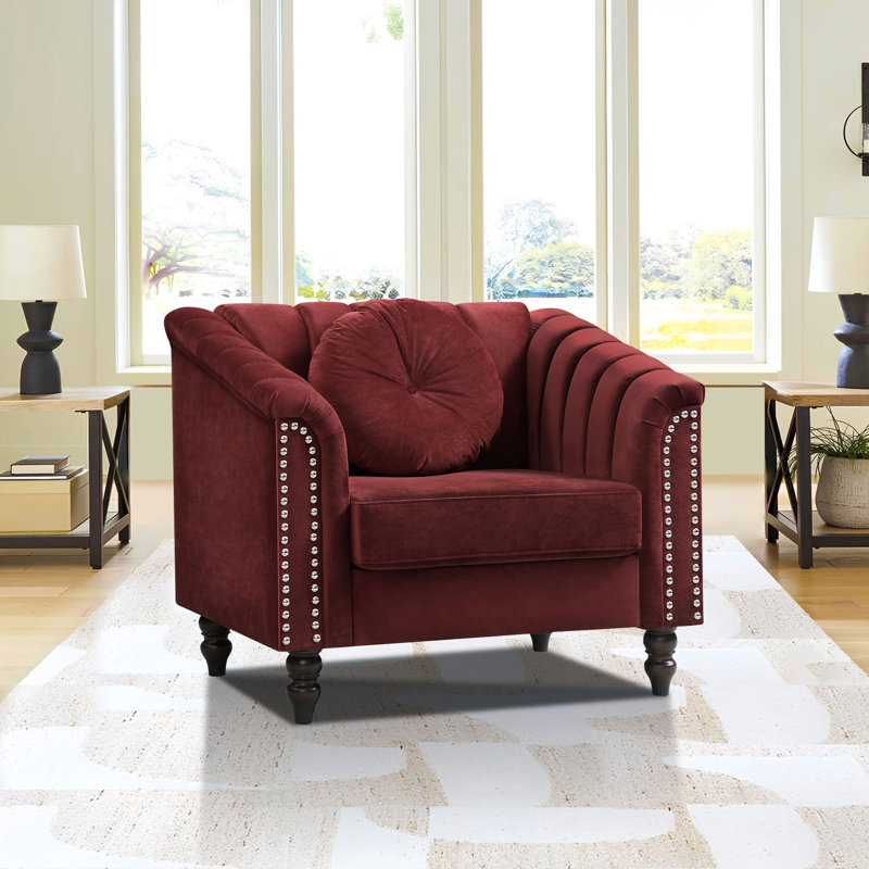 Chaise de salon en microfibre, Rouge