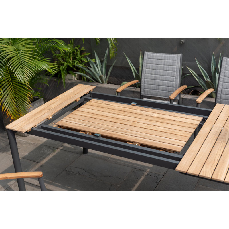 Carstens 11 Piece Velo Rectangular Extedable Dining Set | 100% FSC Certified Teak Wood | Ideal Furniture Set For Outdoors