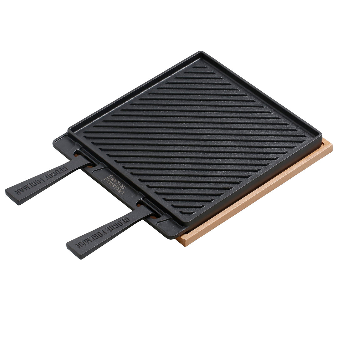 George Foreman Dual Sided Cast Iron Griddle Plate Portable Grill Pan - Image 2