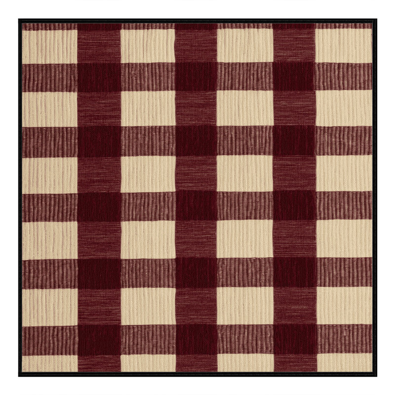 Machine Washable Checkered Red Area Rug