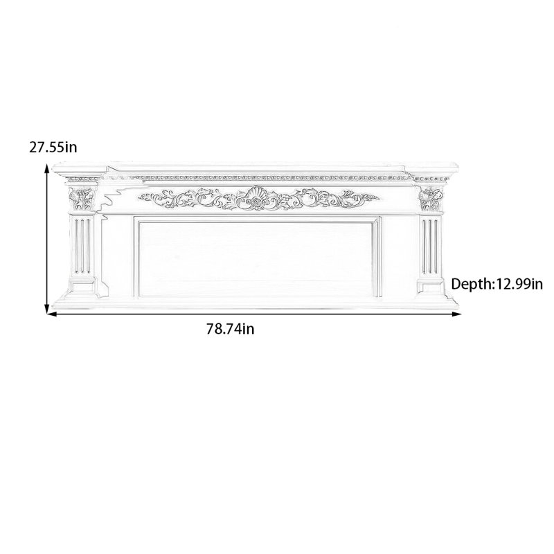 Aliabbas, 27.55" H x 78.74" W x 12.99" D, White