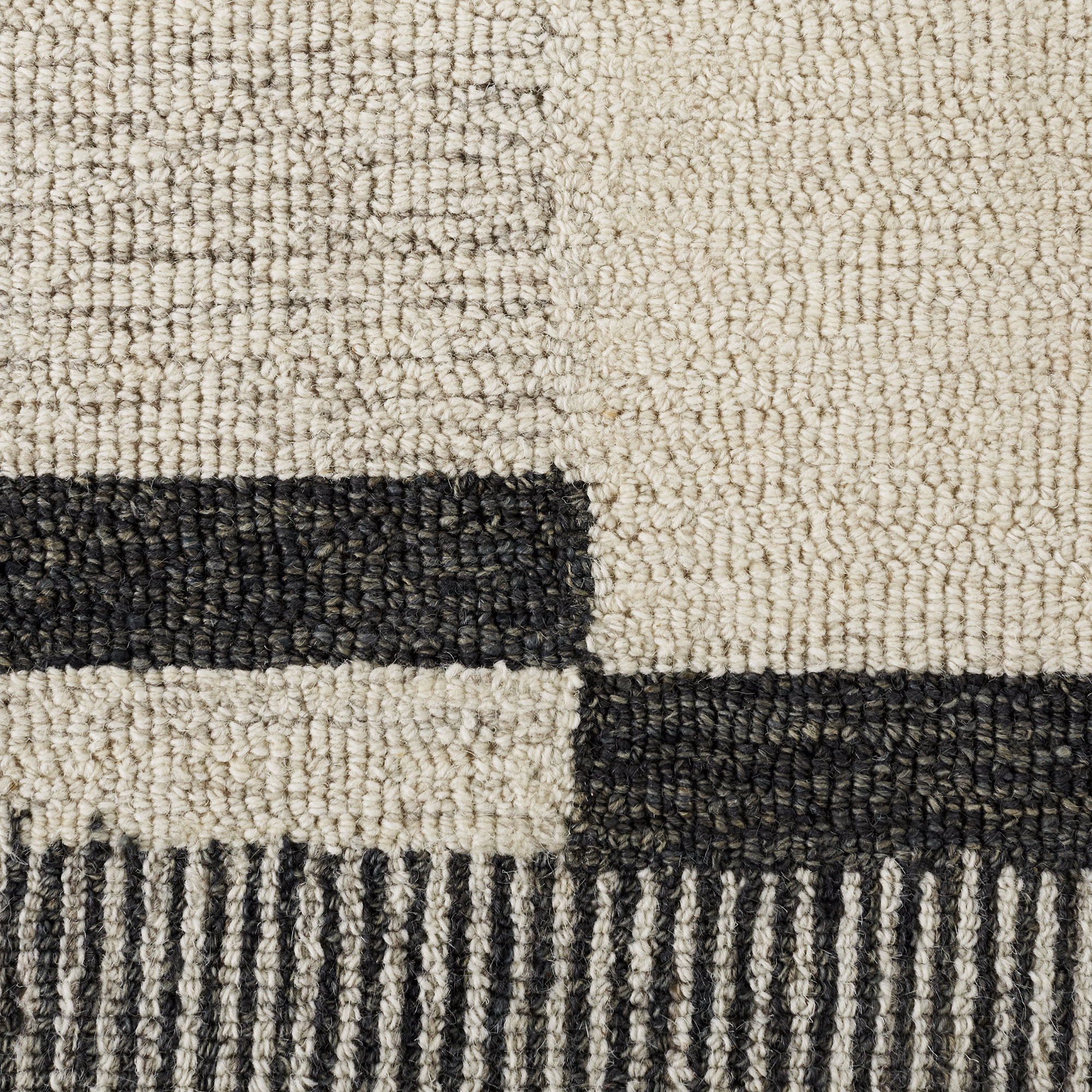 Uptown Cream/Black Tufted Wool Area Rug - Thumbnail 3