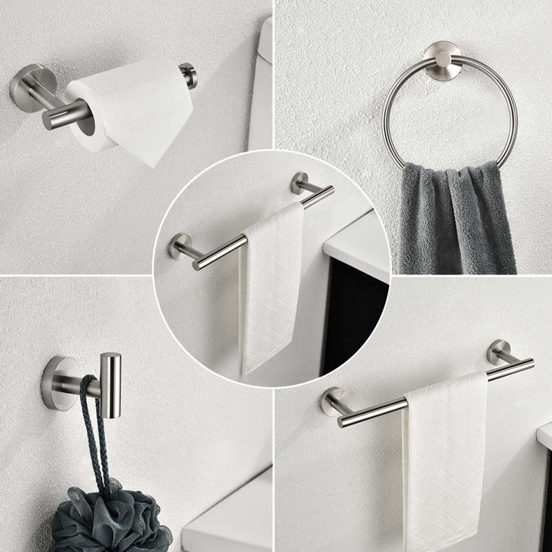 6 - Piece Bathroom Hardware Set, Silver