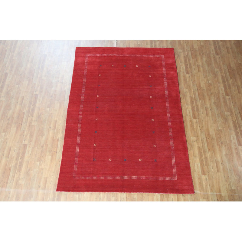 Tapis indien en laine fait à la main de style Gabbeh 7 x 10