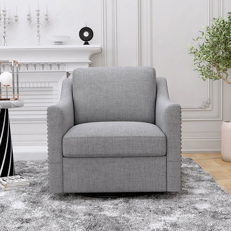 Fauteuil pivotant en tissu de lin doux pour la peau, doté d'un design ergonomique pour un confort ultime dans divers environnements