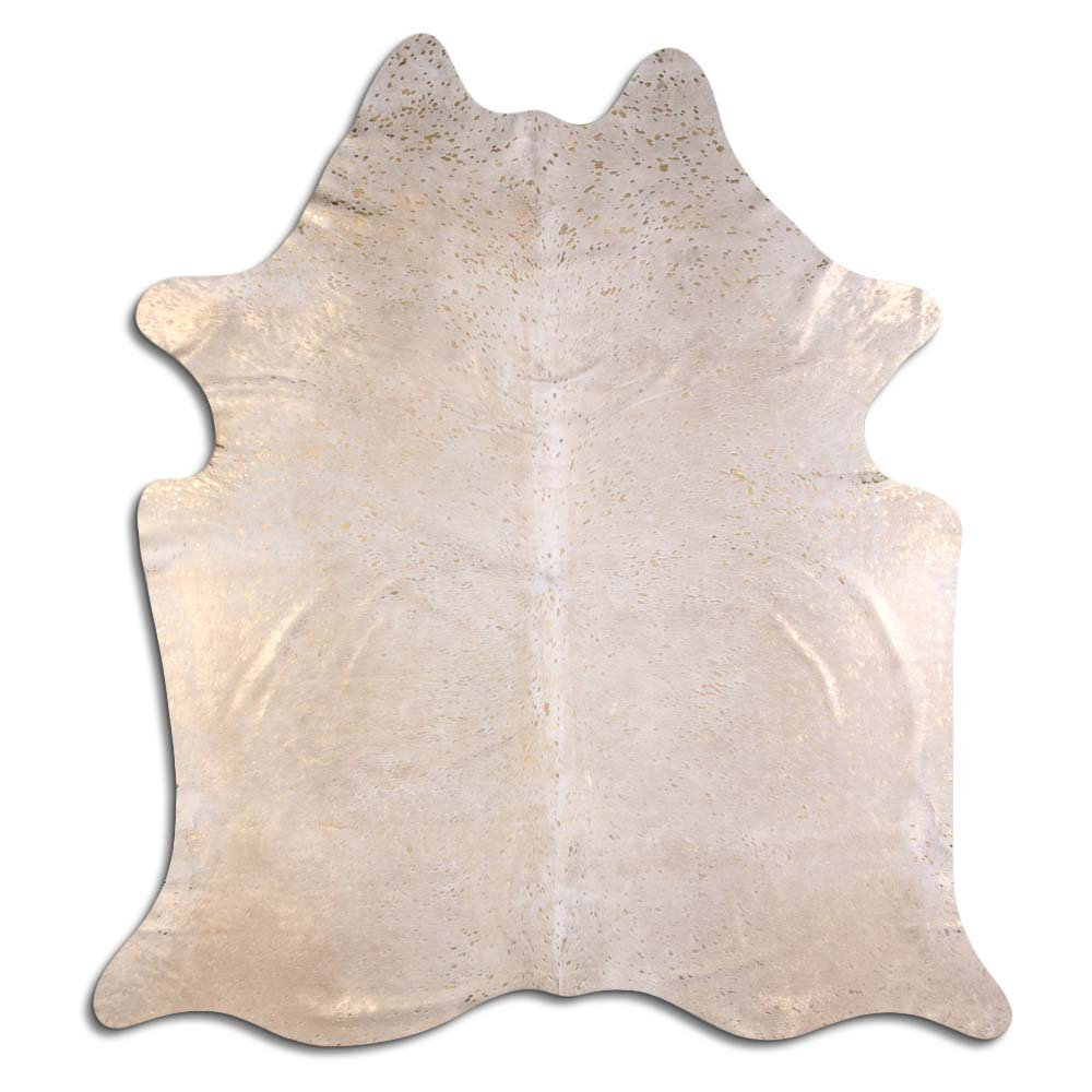 Foundry Select ACID WASHED HAIR ON Cowhide RUG GOLD METALLIC ON WHITE 3 ...