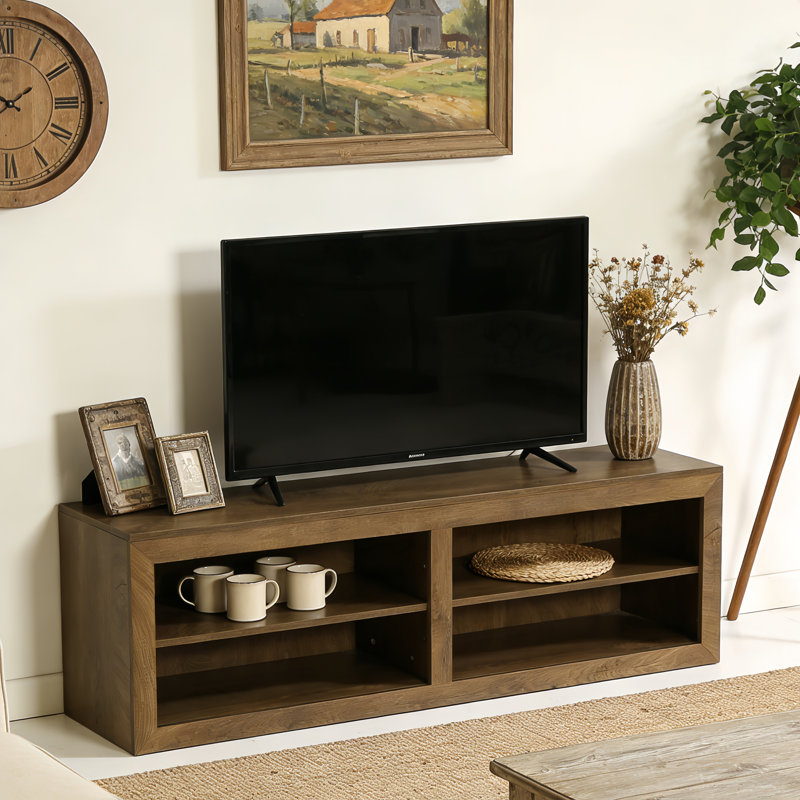 Meuble télé 55,11 po avec 4 tablettes ouvertes pour le salon et la chambre à coucher