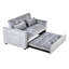 Canapé-lit en velours gris, convertible 3 en 1, structure stable, futon avec coussins, dossier réglable