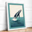 Breaching Whale Coastal - Framed Print-871829902-871829903