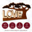Elfgund fait à la main «LOVE» sous l'arbre, sculpture en bois symbole de l'harmonie, décoration de la Saint-Valentin pour la maison
