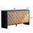 Rustic 4-Door Wood Cabinet with Geometric Pattern