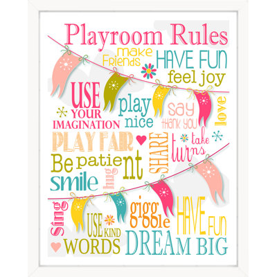 «Playroom Rules», impression sur papier rose