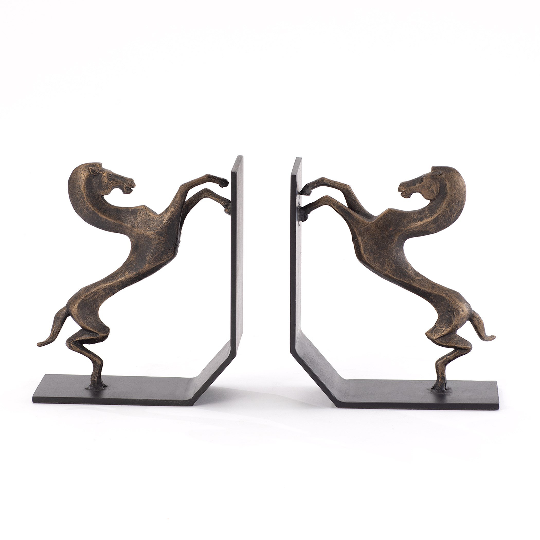 Signature III Standing Horse Bookends-Bronze | Wayfair