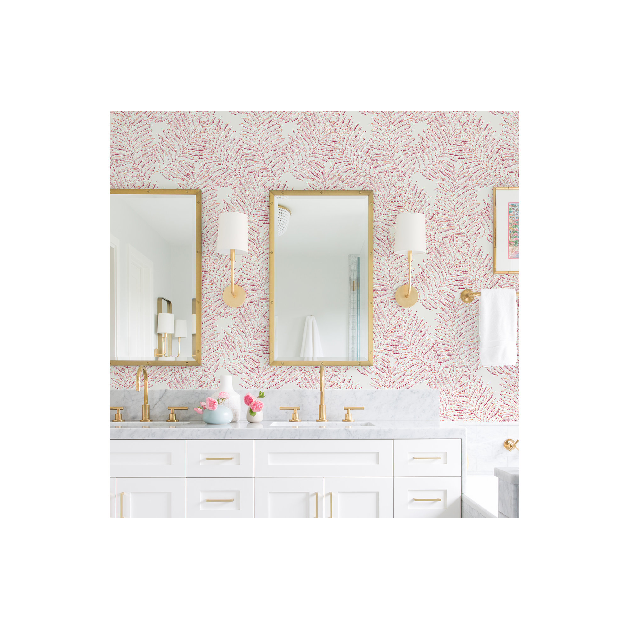 Palmina Modern Floral Wallpaper, Pink/Orange 