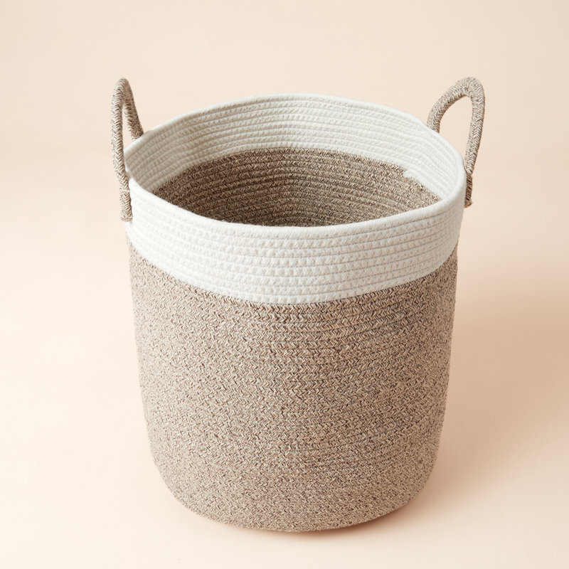 Paniers de rangement en corde tissée - grand organisateur en coton, panier pour couverture de bébé, panier à linge pour chambre d'enfant