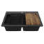 Ensemble d'évier de cuisine à double cuve en quartz 33 po Karran-127373077