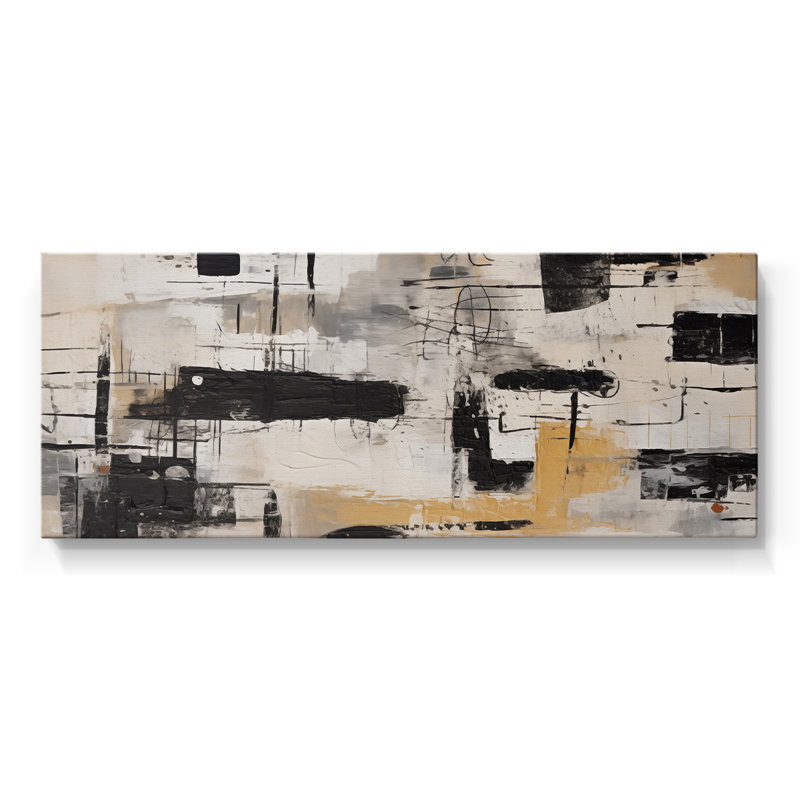Série abstraite - CDVII - Toile tendue avec châssis - Prêt à accrocher, H 20 po x l 50 po