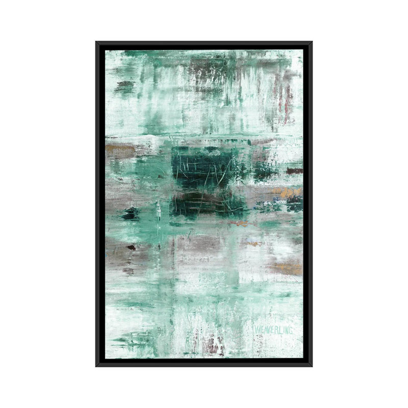 Ciel, Bleu sarcelle, Toile à cadre flottant noir, H 26 po x l 18 po