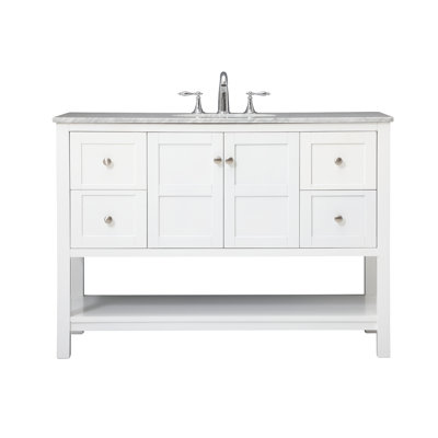 Ensemble de meuble-lavabo 48 po / Finition de la base: Blanc avec plateau Carrera