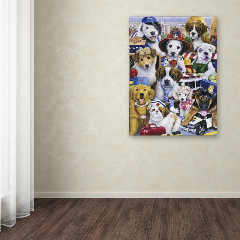 « working décoratif », impression sur toile tendue, H 19 po x l 14 po x P 2 po