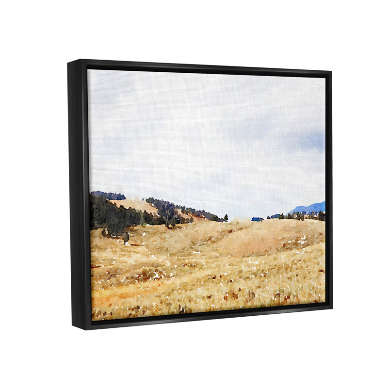 Art mural sur toile flottant campagne montagneuse du Montana par Emily Navas, H 17 po x l 21 po x P 1,7 po