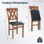  Ensemble de 2 chaises de salle à manger pliantes en bois, chaises de cuisine rembourrées en similicuir avec dossier ergonomique incurvé, noyer