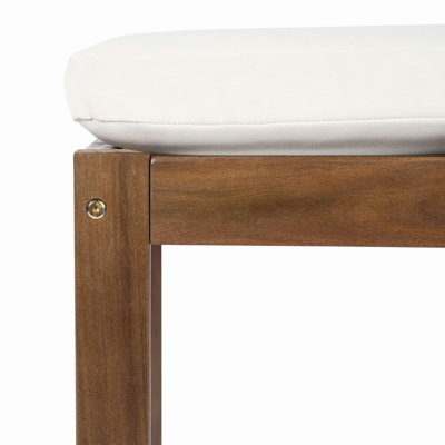 Chaise de salle à manger d'extérieur en bois d'acacia (ensemble de 4) bois et coussins