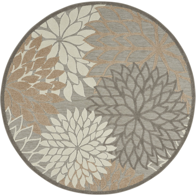 Abela Floral Indoor Rug, Round 7'10"