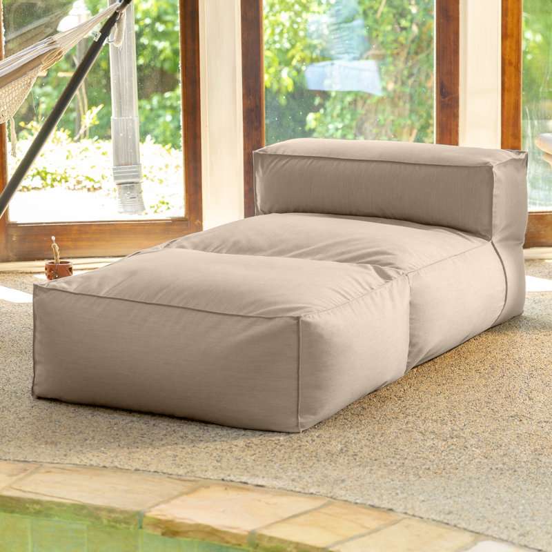 Mariabelen Outdoor Chaise Lounge, Ash
