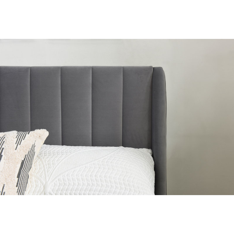 Iva Upholstered Bed, Grey, Double (4'6)