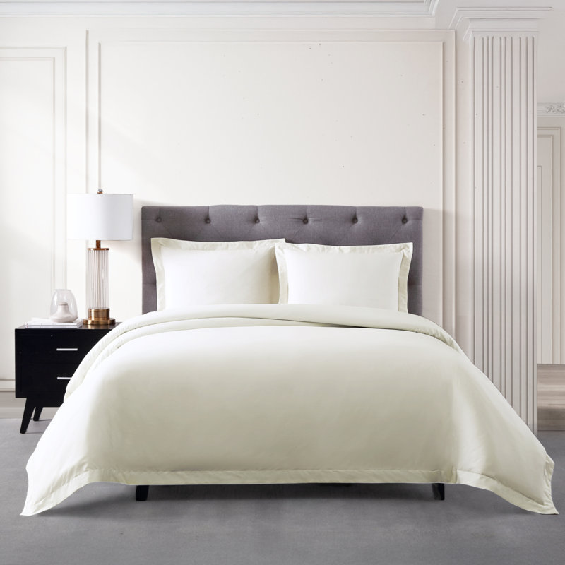 Ultra Percale Duvet Cover Set, Queen + 2 Standard Pillow Shams, Bone