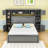 Wooden Platform Bed With 2 Drawers and Trundle and Cabinet-645334671-645334668