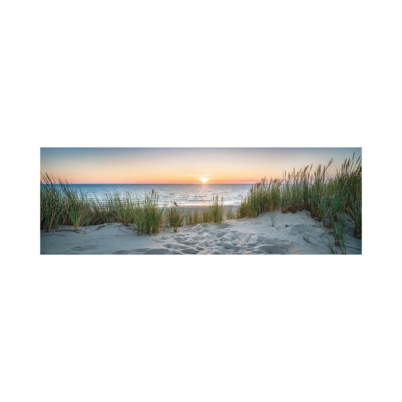 Dune Beach Panorama At Sunset, North Sea Coast, Germany by Jan Becke - Panoramic Print on Canvas, Wrapped Canvas
