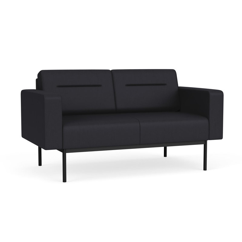 Causeuse de réception Darsey, Avec alimentation, Noir, Noir Patriot Plus