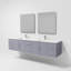 Ensemble de meuble-lavabo double mural 84 "avec miroir Geneva-87285970-112952430