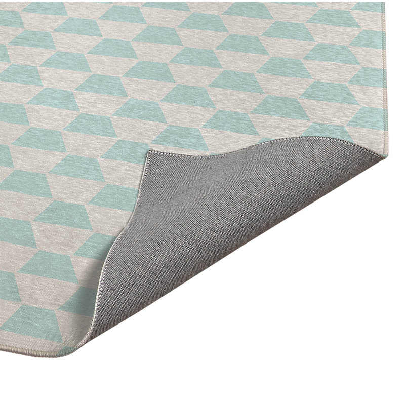 Tapis de cuisine anti-dérapant léger Hex, Rectangle 5 pi x 7 pi, Bleu clair
