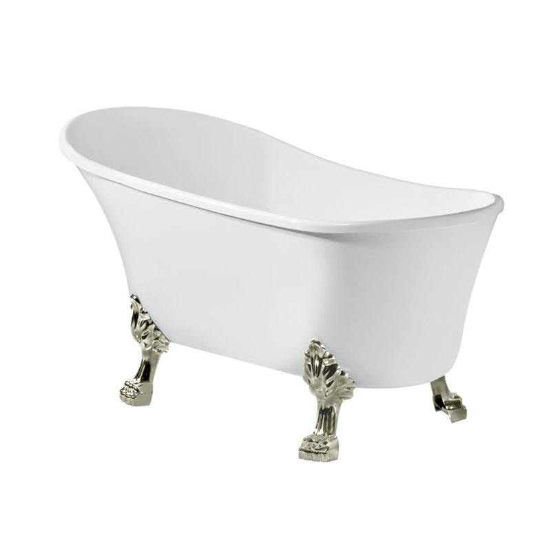 Baignoire de trempage sur pieds 59 po., Nickel brossé, Nickel brossé