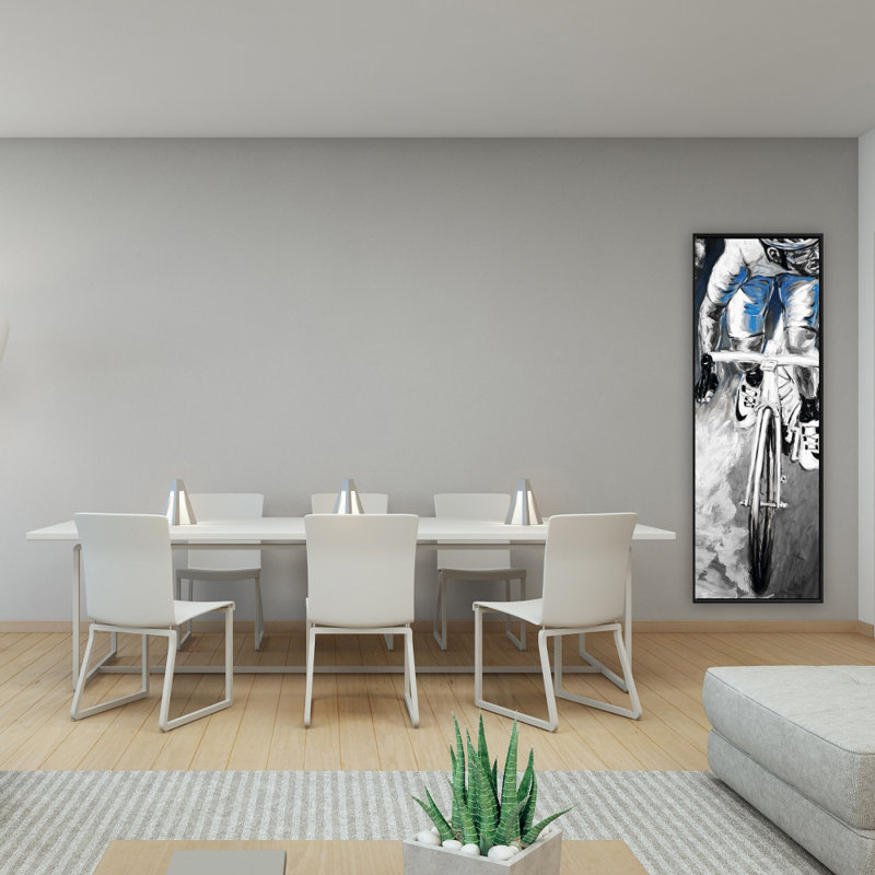 Blue Man Cave Framed Canvas | Professional Cyclist Art Decor