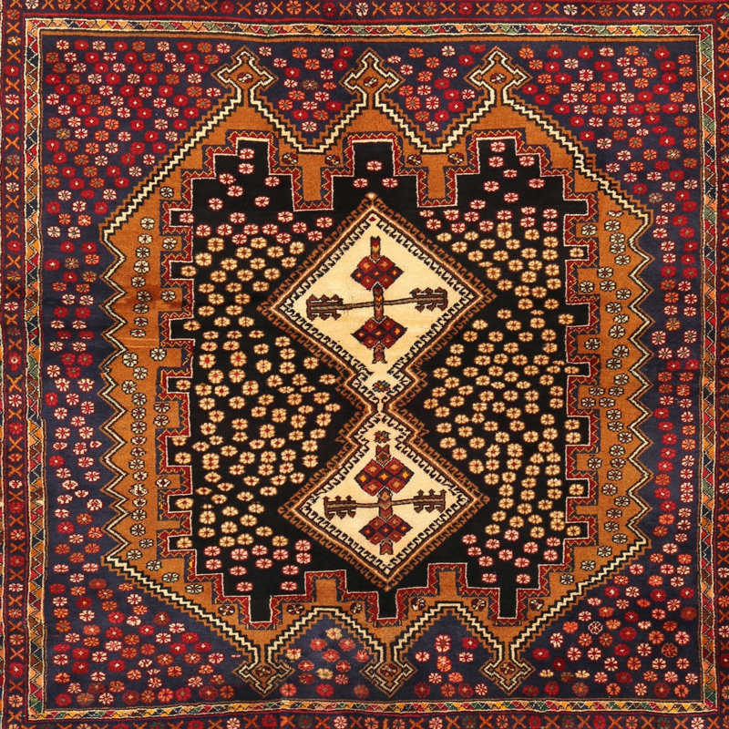 Tapis brun Southwestern, Carré 4 pi