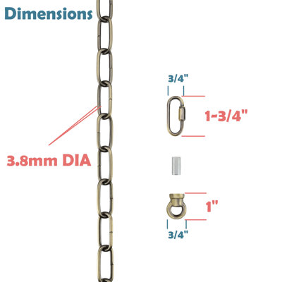 Heavy Duty Chain for Hanging up Maximum Weight 120 Pounds-Lighting Fixture