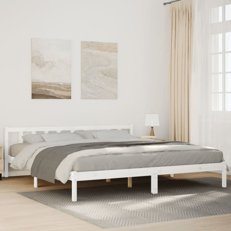 Deron Solid Wood Bed, white, 90 x 210 cm