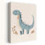 Cute Blue Dinosaur Playful Abstract Contemporary Animal Plant Wall Art Print by Mathieu - Wrapped Canvas Print-1019118033