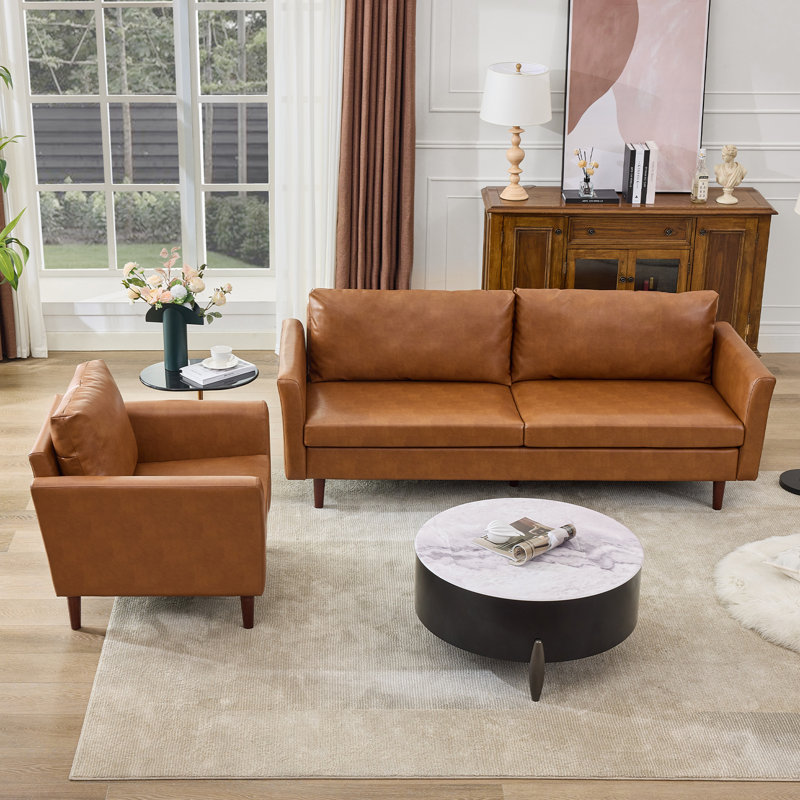Bobur 2 - Piece Living Room Set, Chestnut